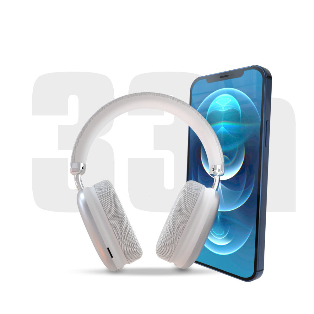 Lenyes LH81 Noise Cancelling Hi-Fi Stereo Over-Ear Bluetooth Headphones v5.3 Silver