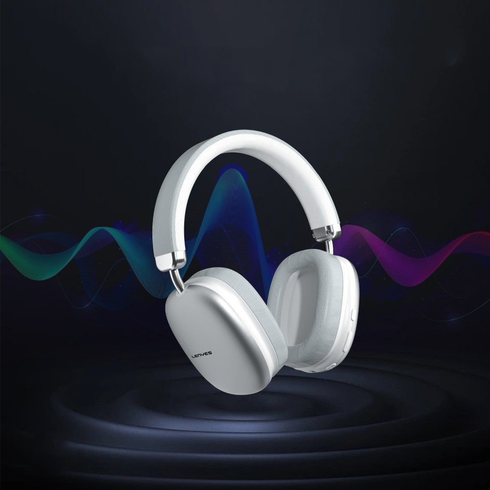 Lenyes LH81 Noise Cancelling Hi-Fi Stereo Over-Ear Bluetooth Headphones v5.3 Silver