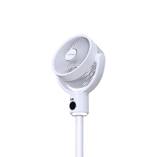 Lenyes LHF10 Digital LED Display 5-Stage Remote Control Extendable Body 10-inch Fan White