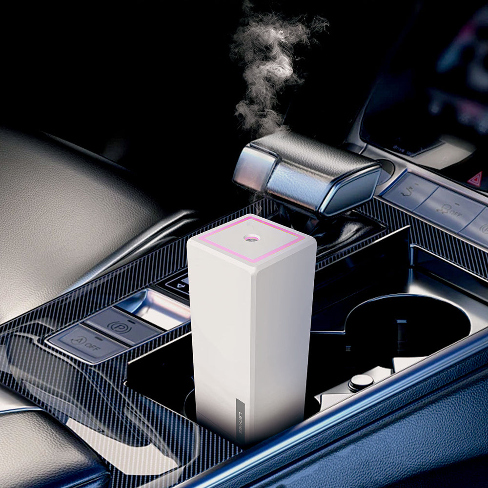 Lenyes LHU02 Küp Tipi RGB Atmosfer Işıklı Nano Sprey Sessiz Hava Nemlendirici Beyaz