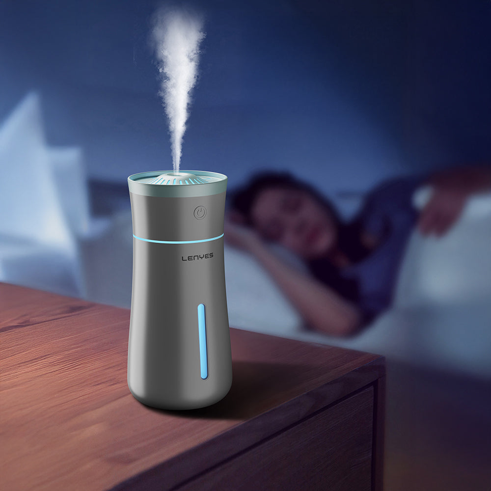 Lenyes LHU03 Vazo Tipi RGB Atmosfer Işıklı Nano Sprey Sessiz Hava Nemlendirici Beyaz