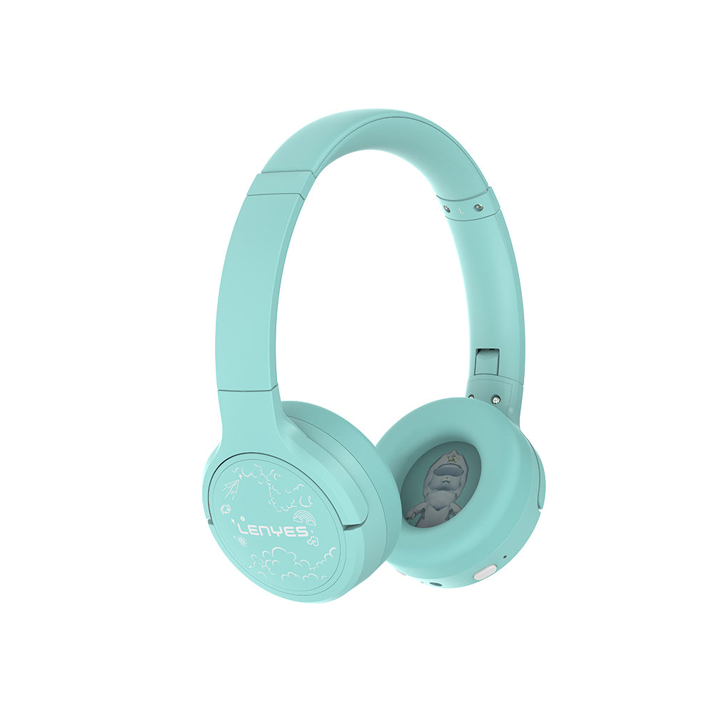 Lenyes LKH31 Adjustable Children's Over-Ear Wired and Bluetooth Headphones v5.4 Green