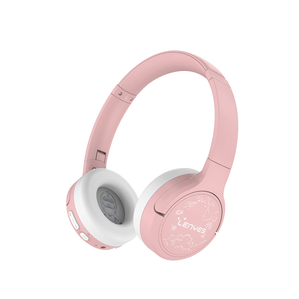 Lenyes LKH31 Adjustable Children's Over-Ear Wired and Bluetooth Headphones v5.4 Pink