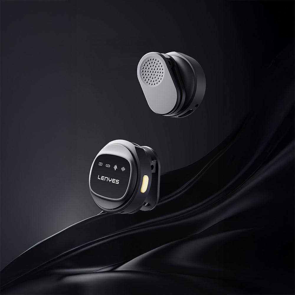 Lenyes LM204-TC Wireless Lavalier Microphone with Type-C Charging Port, Smart Noise Cancellation, Type-C Connection, Black