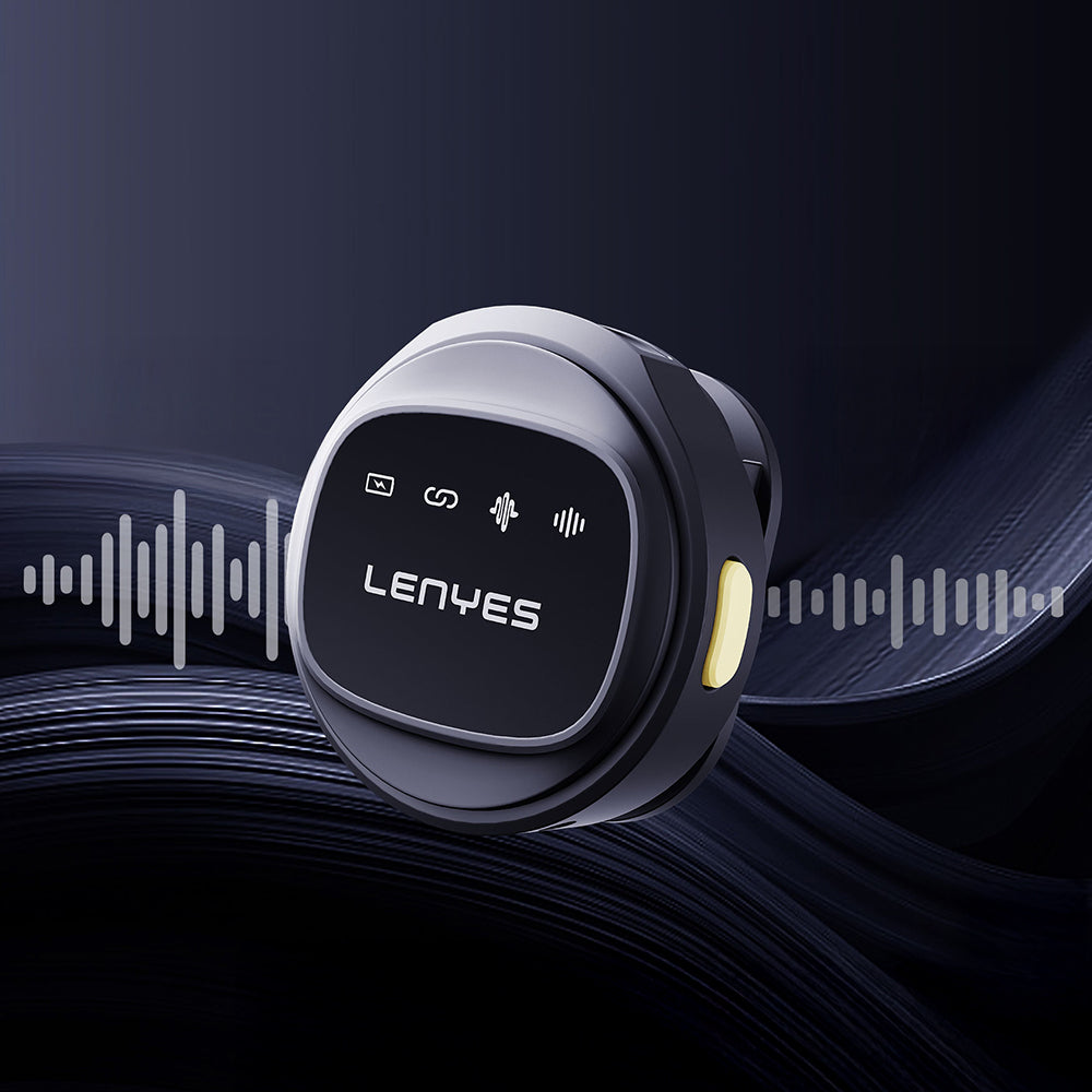 Lenyes LM204-TC Type-C Şarj Portlu Akıllı Gürültü Engelleyicili Type-C Bağlantılı Kablosuz Yaka Mikrofonu Siyah