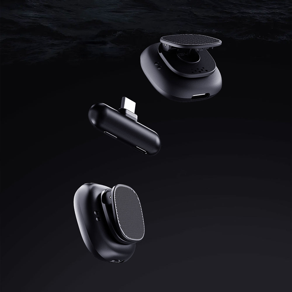 Lenyes LM210 Type-C Portlu Yapay Zeka Gürültü Önleyici Özellikli Kablosuz Yaka Mikrofonu Siyah