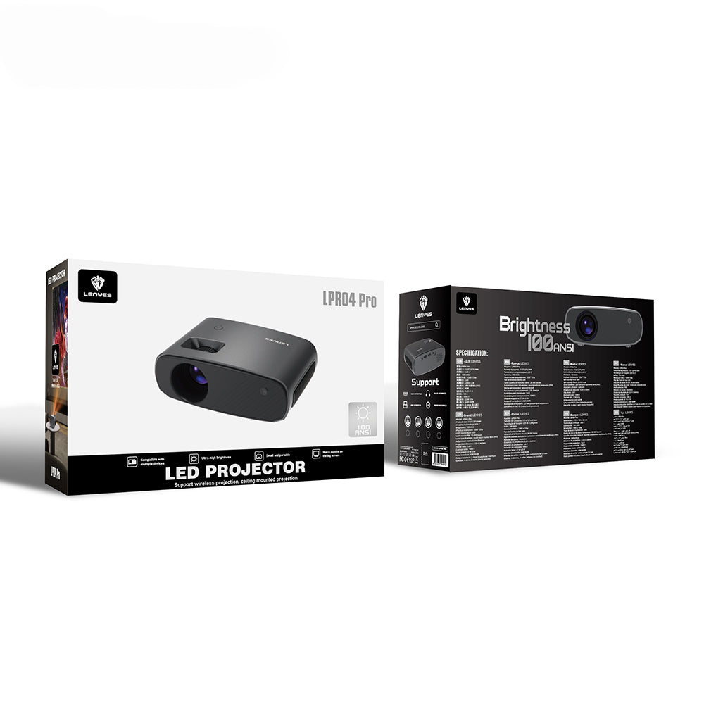 Lenyes LPR04 Pro 2 inch LCD 100 ANSI Lumen Projector Mirror Black