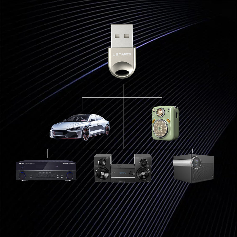 Lenyes LR202 USB Bluetooth 5.1 Wireless Transmitter Adapter Silver