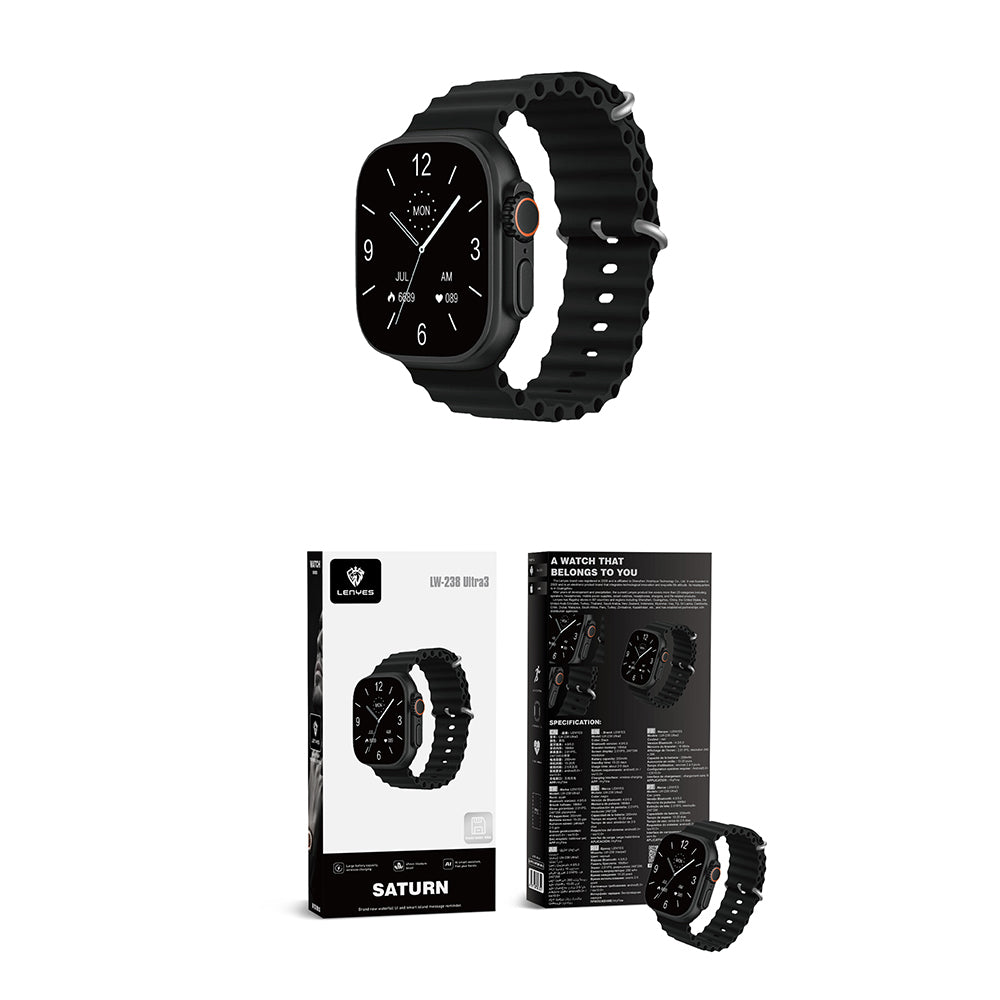 Lenyes LW-238 Ultra3 Saturn Series iOS and Android Compatible Smart Watch Black