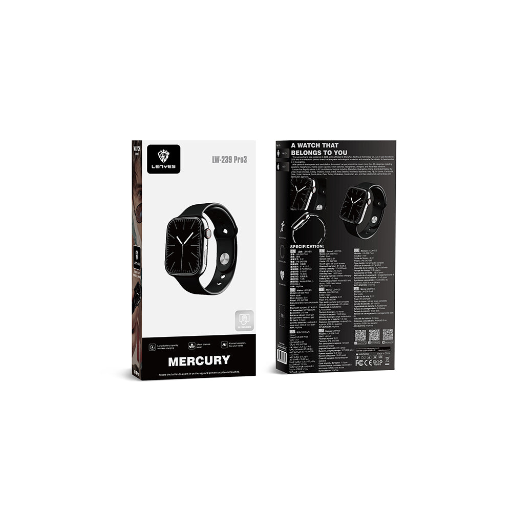 Lenyes LW-239 Pro3 iOS ve Android Uyumlu Akıllı Saat Siyah