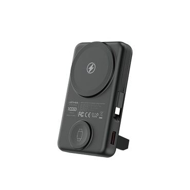 Lenyes PW1003D 22.5W Digital LED Display Smart Watch Wireless Charging Stand Wireless Powerbank 15W 10000mAh Black