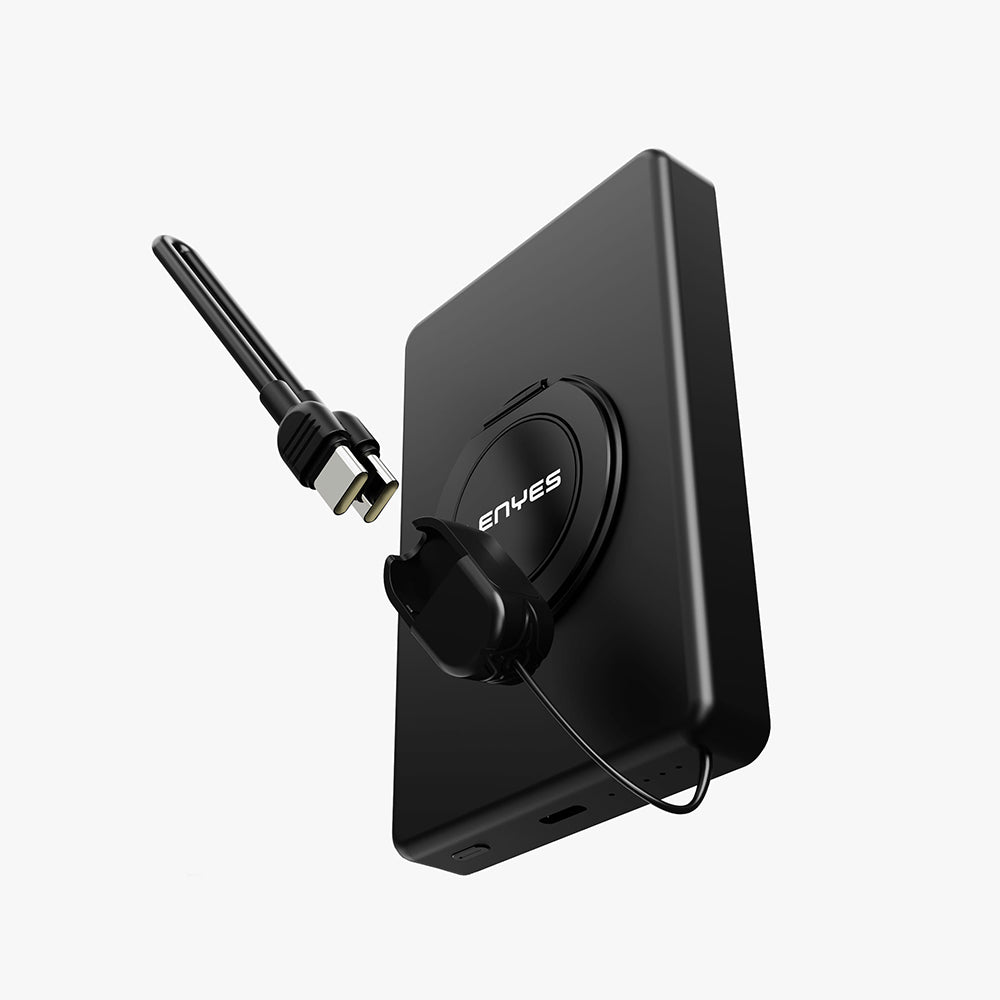 Lenyes PW1005D Standlı Akıllı Saat Kablosuz Şarj Özellikli Wireless Powerbank 20W 10000mAh Siyah