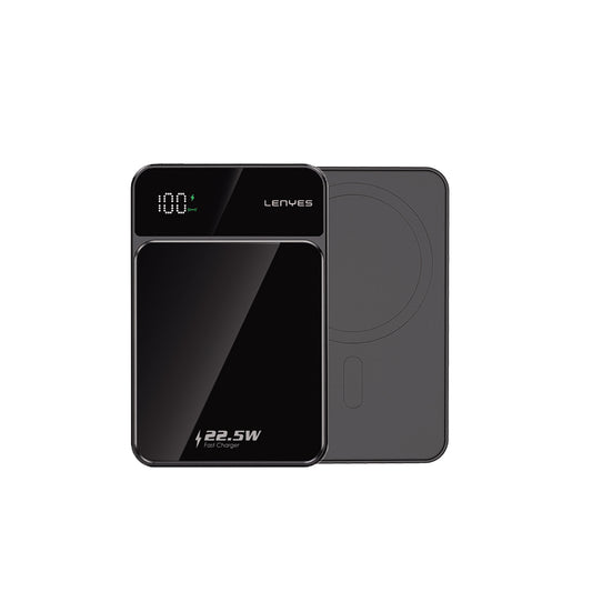 Lenyes PW126D Digital LED Display Wireless Charging Powerbank 22.5W 10,000mAh Black