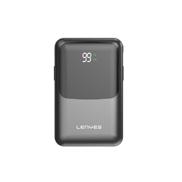 Lenyes PW223D Dijital LED Göstergeli Kablosuz Şarj Özellikli Type-C ve Lightning Kablolu Powerbank 22.5W 20.000mAh Siyah