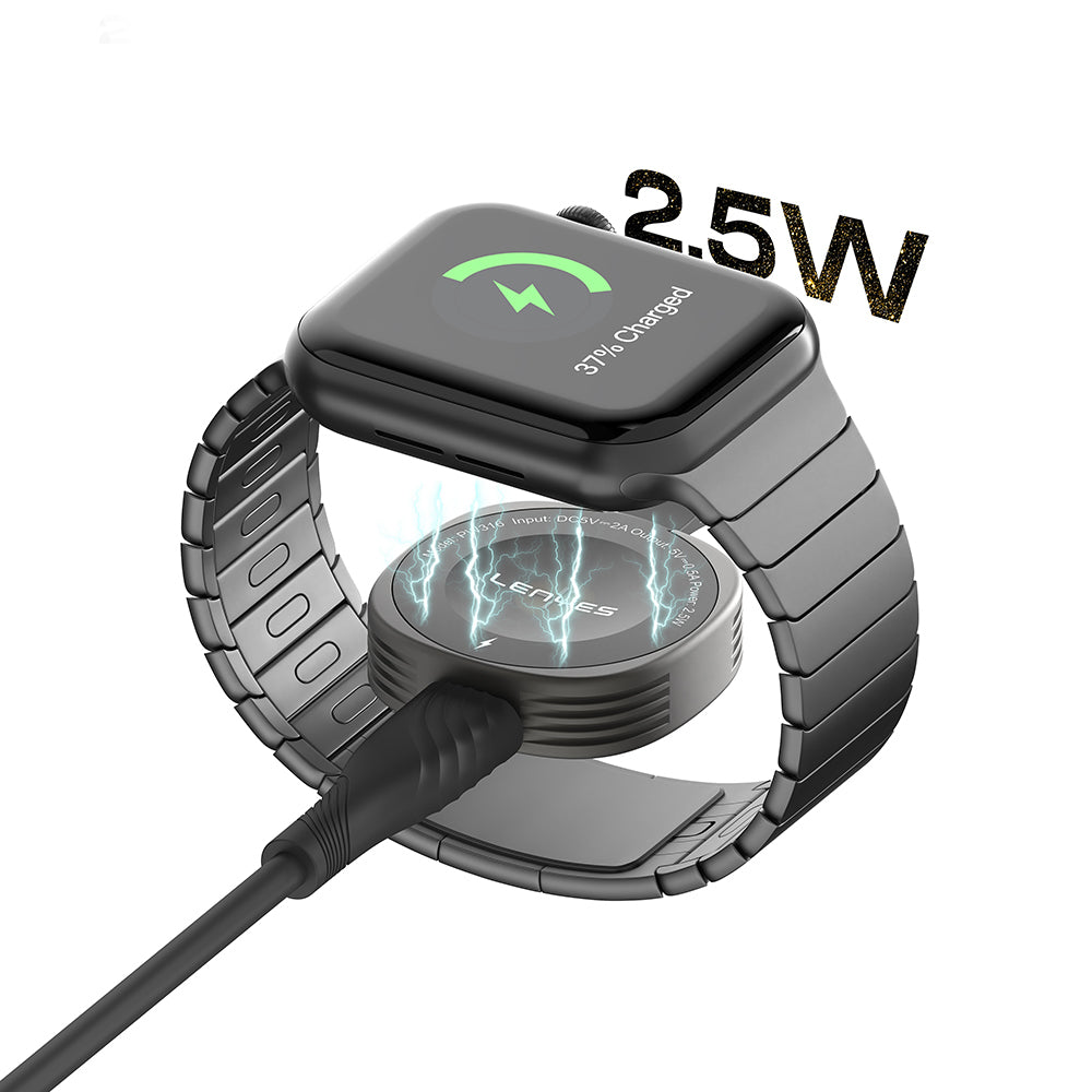 Lenyes PW316 Akıllı Saat Mini Wireless Magnetik Şarj Aleti 2.5W Gri