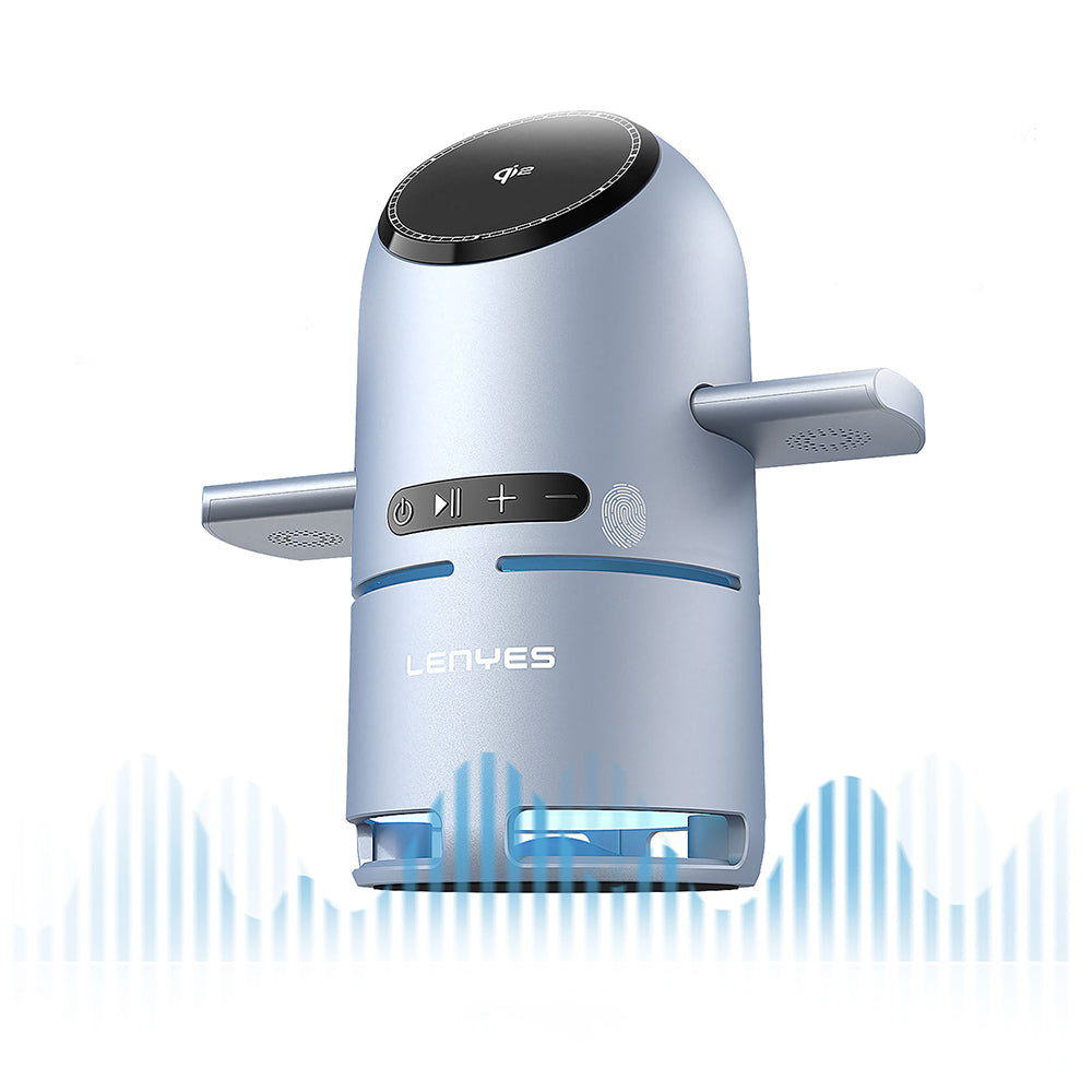 Lenyes PW321 Qi2 Şarj Teknolojili Bluetooth Speaker Hoparlör Özellikli Telefon&Akıllı Saat&Kulaklık 15W 4in1 Kablosuz Şarj Standı Gri