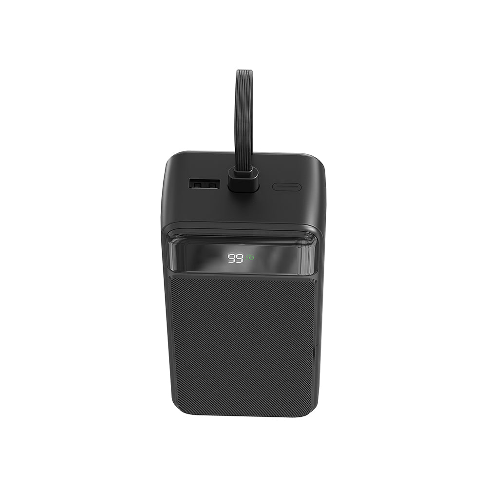 Lenyes PX355D Digital LED Display Type-C and Lightning Cable Power Bank 22.5W 30,000mAh Black