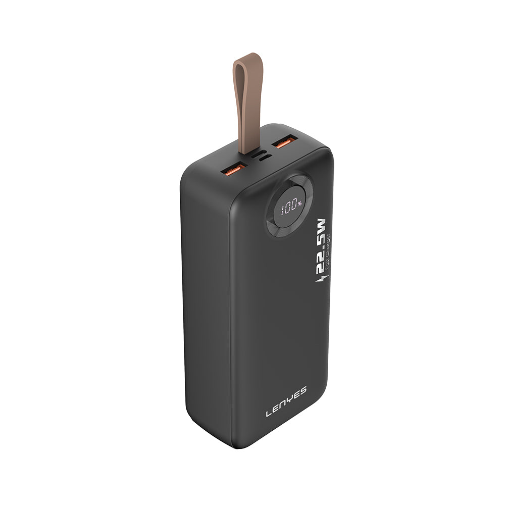 Lenyes PX387D Portable Mini Powerbank with LED Indicator 22.5W 30,000mAh Black