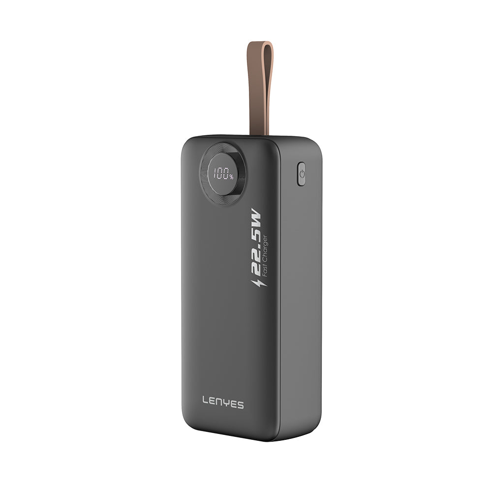 Lenyes PX387D Portable Mini Powerbank with LED Indicator 22.5W 30,000mAh Black