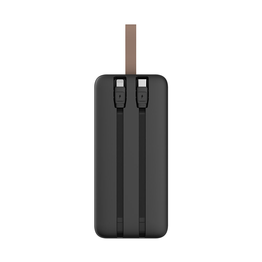 Lenyes PX587D Digital LED Display Type-C and Lightning Cable Power Bank 22.5W 50,000mAh Black