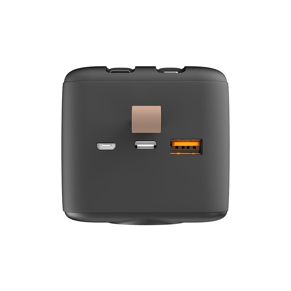 Lenyes PX587D Digital LED Display Type-C and Lightning Cable Power Bank 22.5W 50,000mAh Black