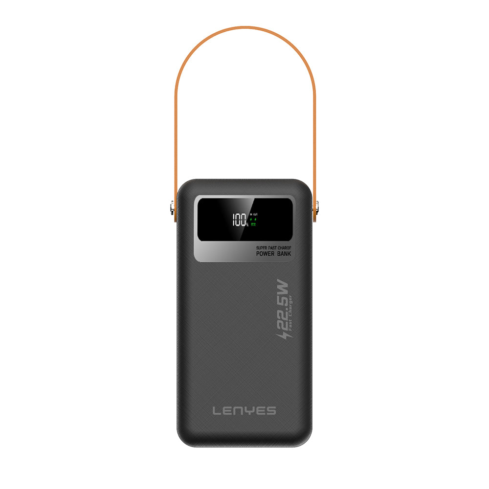 Lenyes PX691D Portable Hanging Powerbank with LED Indicator 22.5W 60,000mAh Black