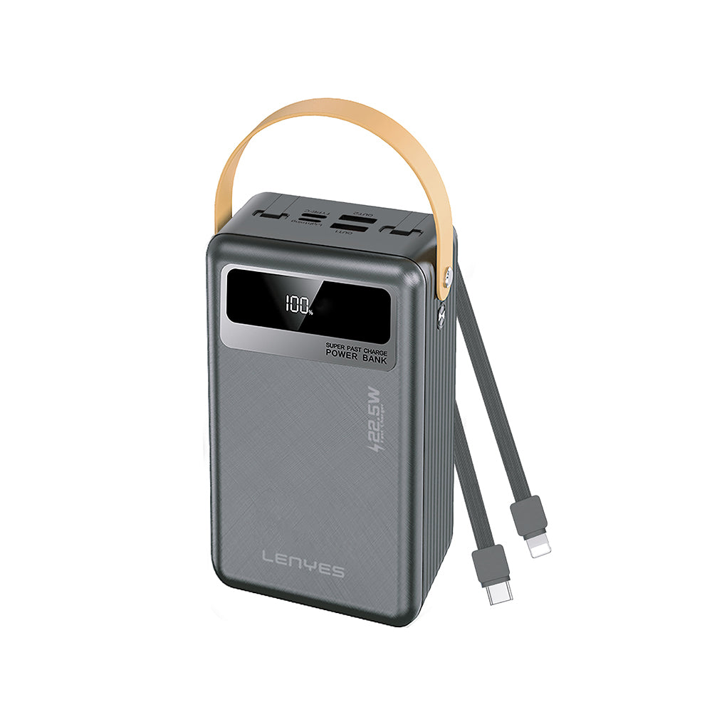 Lenyes PX691D Portable Hanging Powerbank with LED Indicator 22.5W 60,000mAh Black