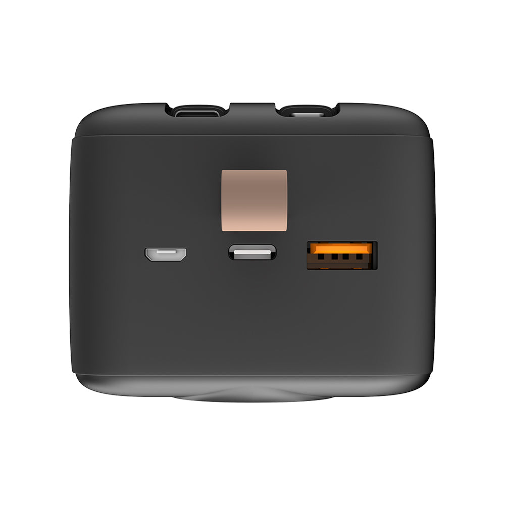 Lenyes PXD487D Digital LED Display Type-C and Lightning Cable Hanging Power Bank 22.5W 40,000mAh Black