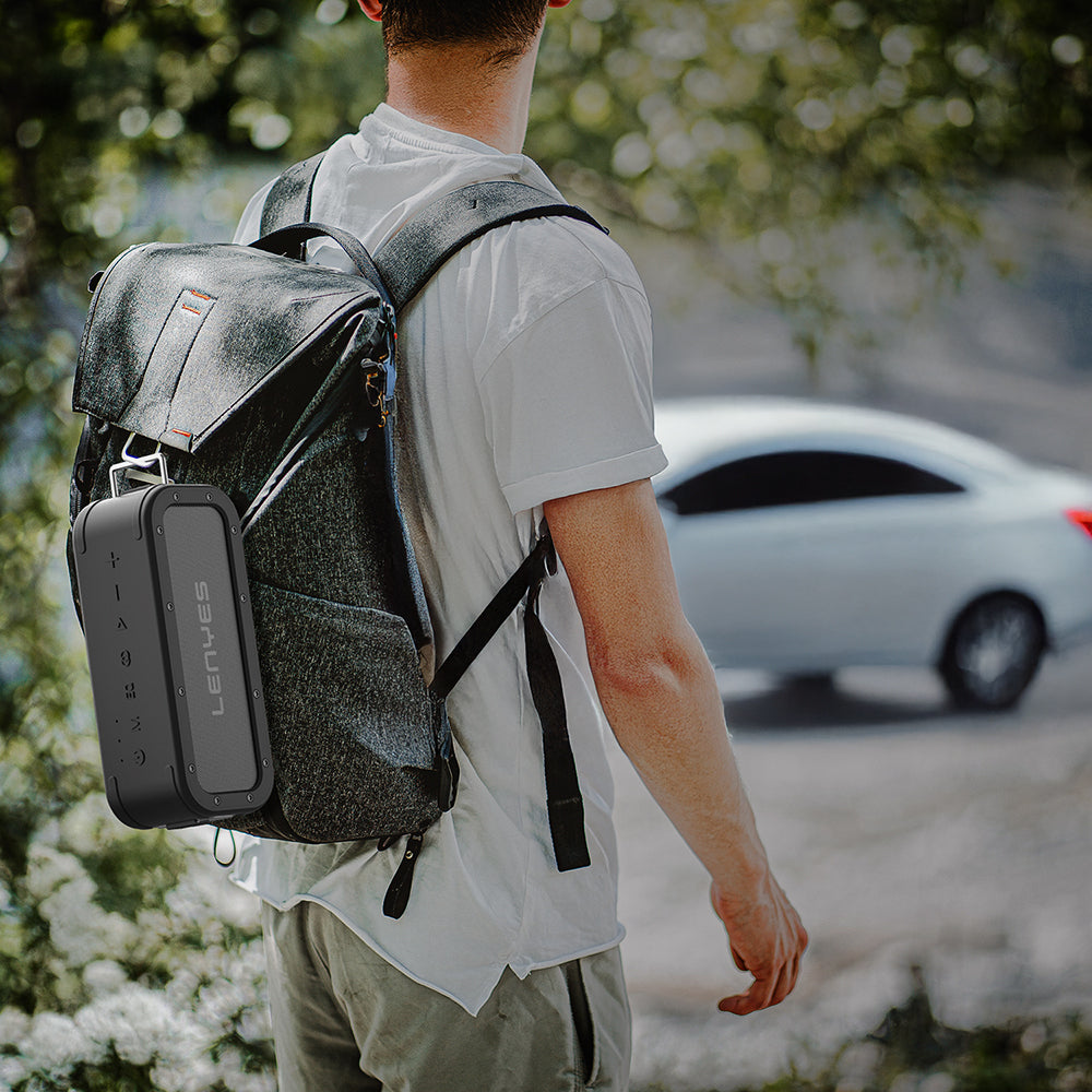 Lenyes S822 Powerbank Özellikli TWS Bluetooth Speaker Hoparlör v5.0 Siyah