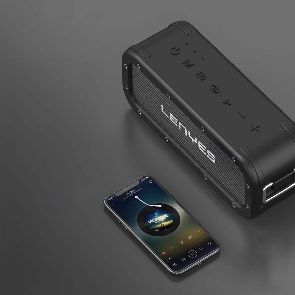 Lenyes S822 Powerbank Özellikli TWS Bluetooth Speaker Hoparlör v5.0 Siyah