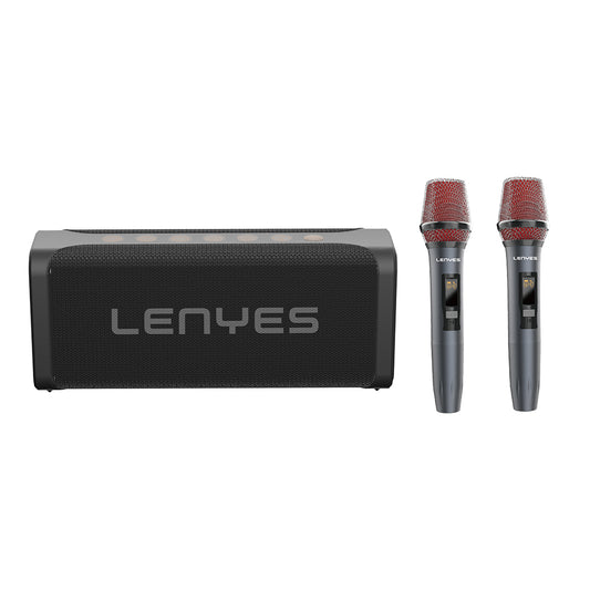 Lenyes S829 Karaoke Mikrofonlu Bluetooth Speaker Hoparlör v5.0 Siyah