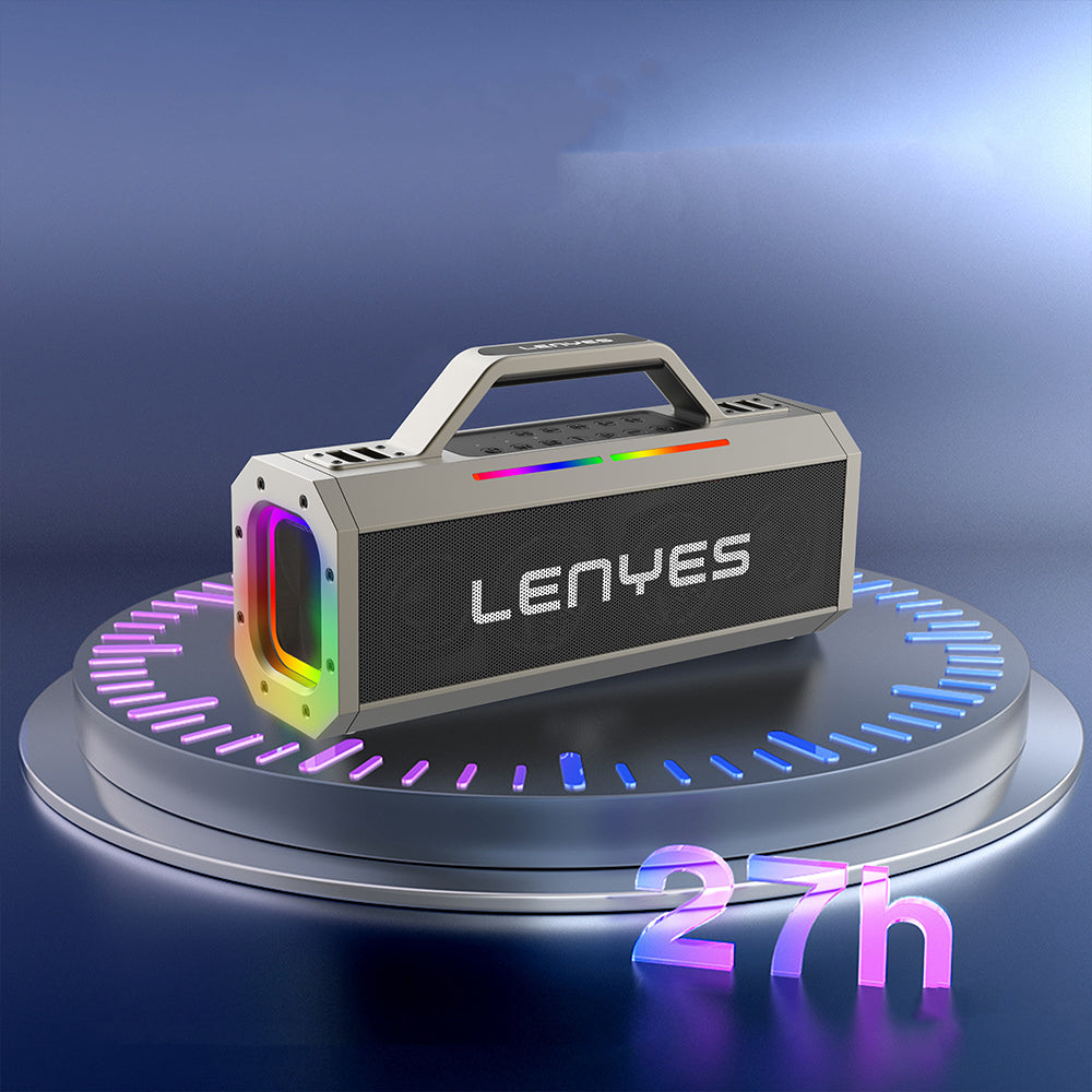 Lenyes S833 RGB LED Bluetooth Speaker and Karaoke Bluetooth Microphone v5.0 Black