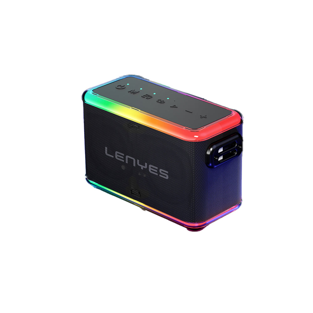 Lenyes S834 RGB Led Işıklı Bluetooth Speaker Hoparlör ve Karaoke Bluetooth Mikrofon Siyah