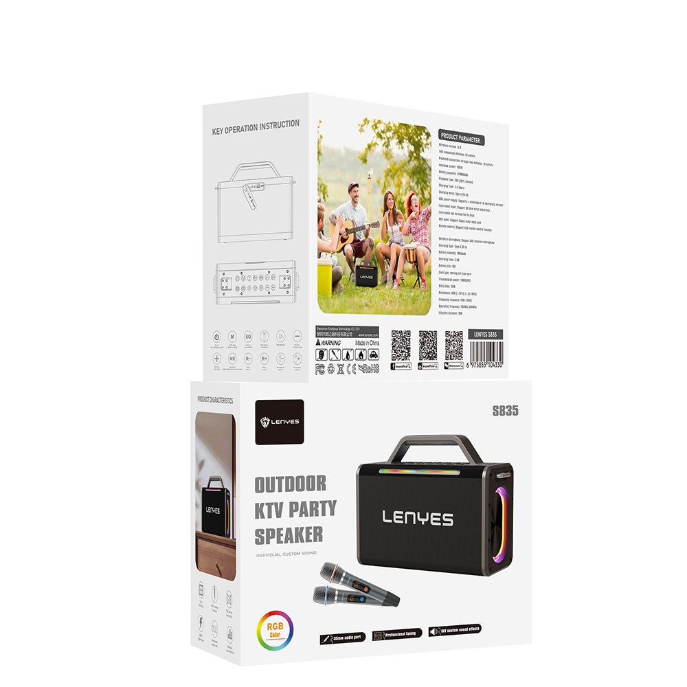 Lenyes S835 RGB LED Light Bluetooth Speaker v5.0 Black