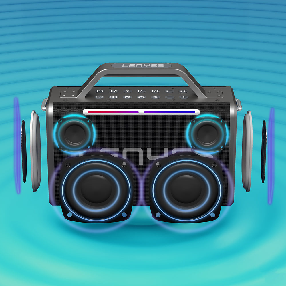 Lenyes S835 RGB LED Light Bluetooth Speaker v5.0 Black