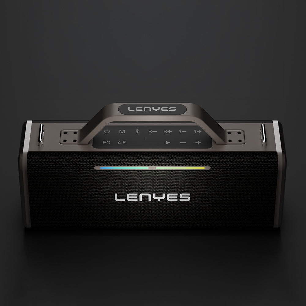 Lenyes S838 RGB Light Portable Dual Microphone TWS Bluetooth Speaker v5.0 Black