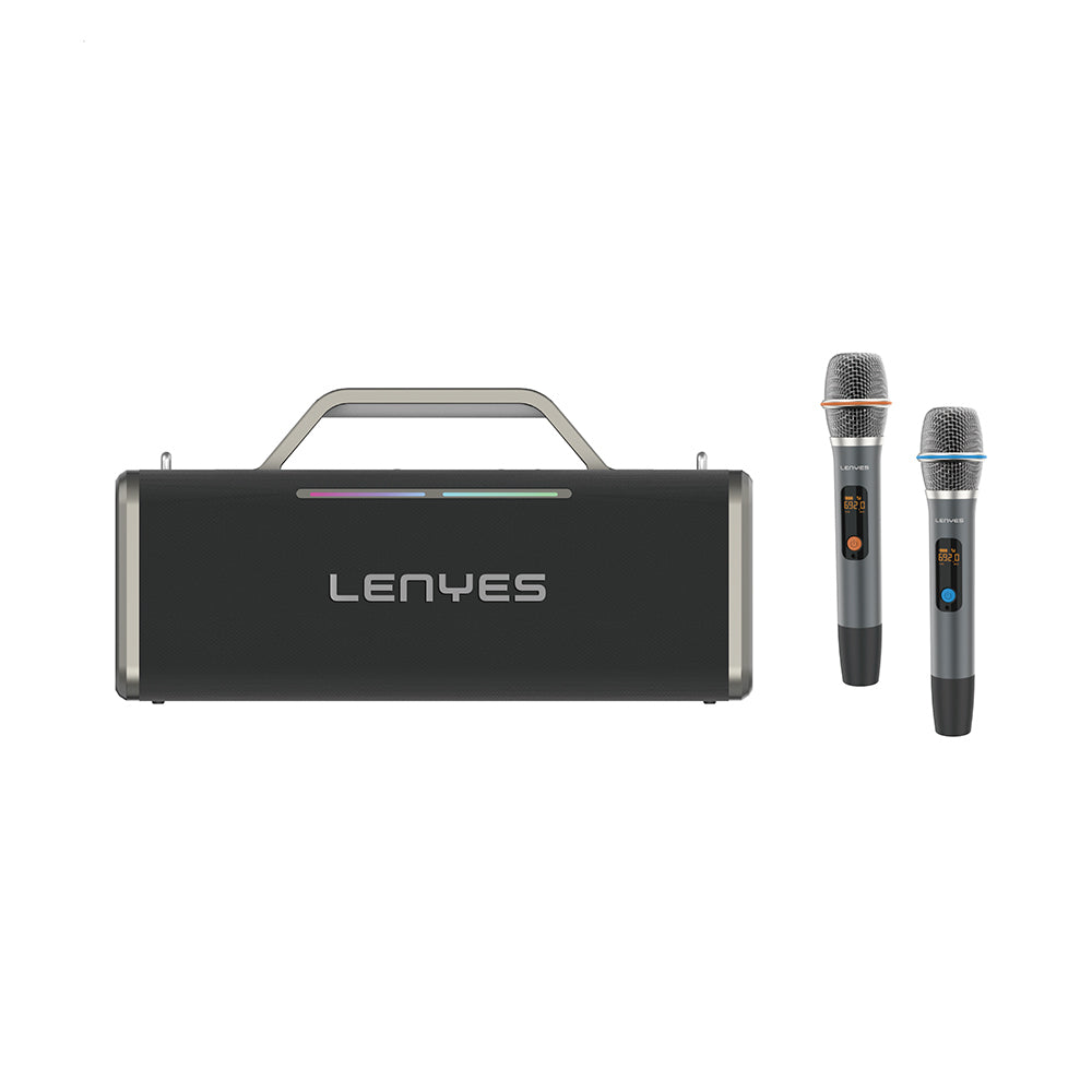 Lenyes S838 RGB Light Portable Dual Microphone TWS Bluetooth Speaker v5.0 Black