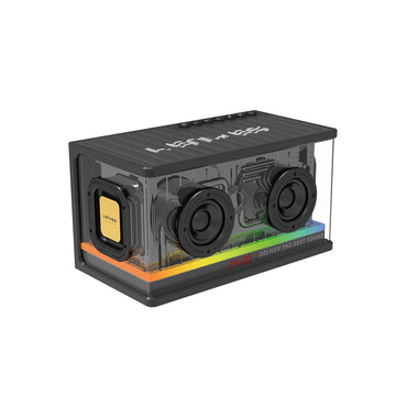 Lenyes S839 RGB Işıklı Taşınabilir TWS Bluetooth Hoparlör v5.2 Siyah