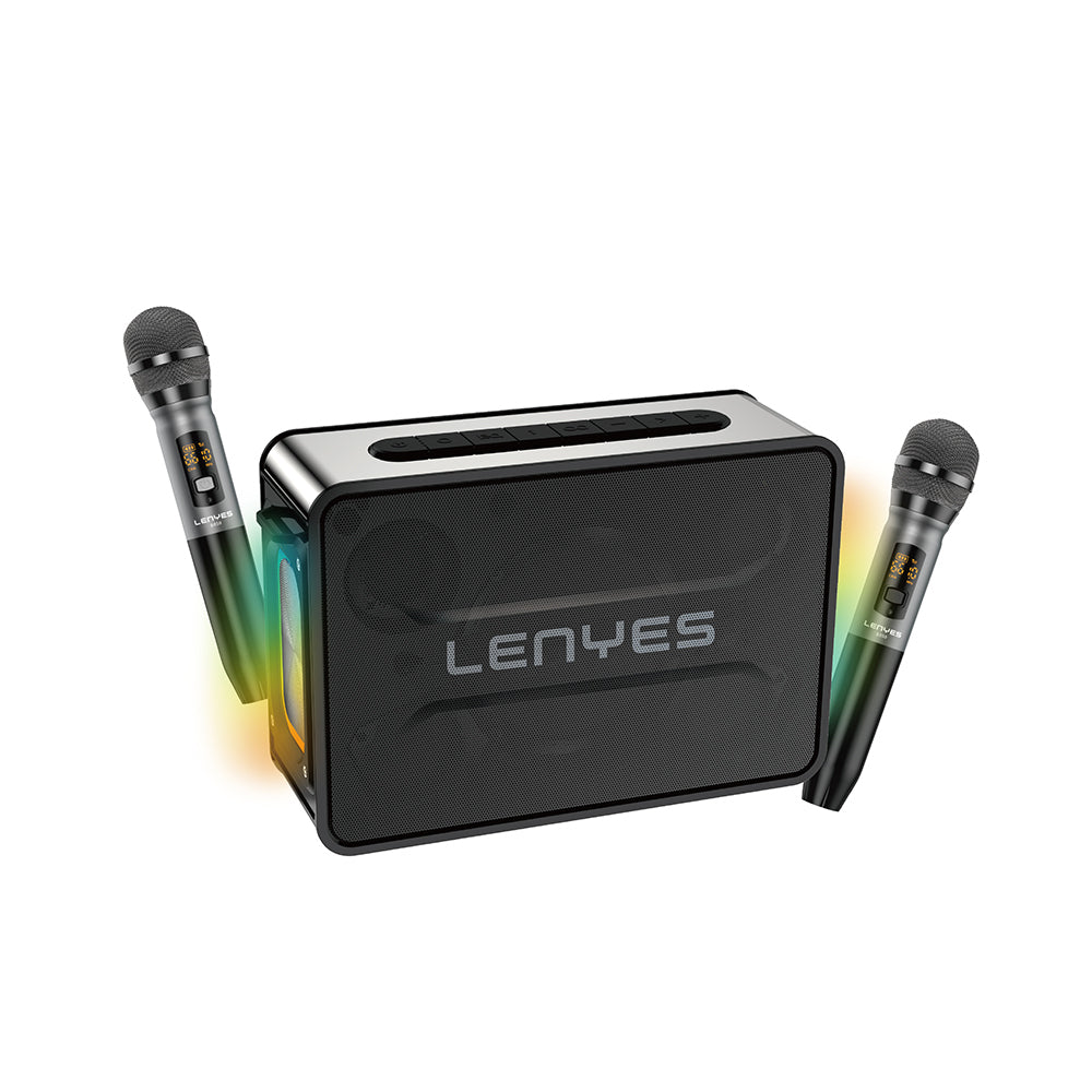 Lenyes S859 RGB Light Dual Microphone TWS Bluetooth Speaker v5.3 Black