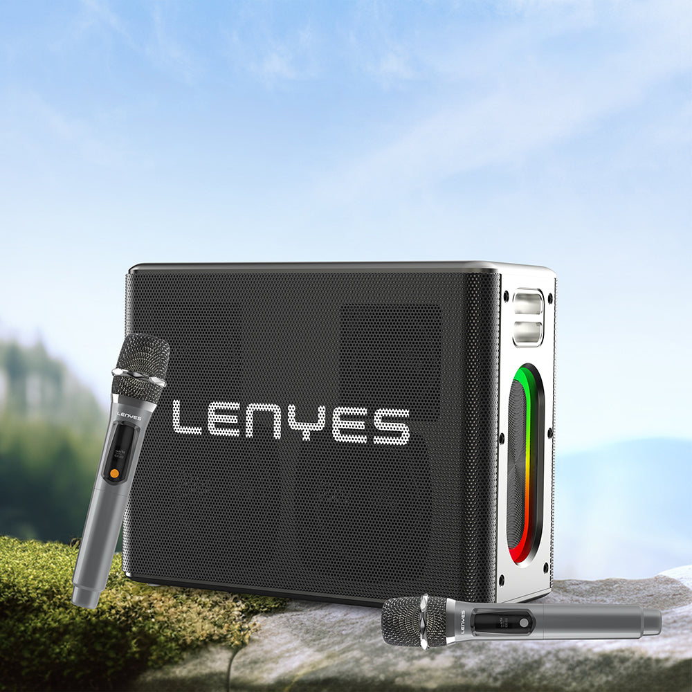 Lenyes S861 12.000mAh Powerbank Özellikli Çift Mikrofonlu Bluetooth Speaker Hoparlör v5.0 Siyah