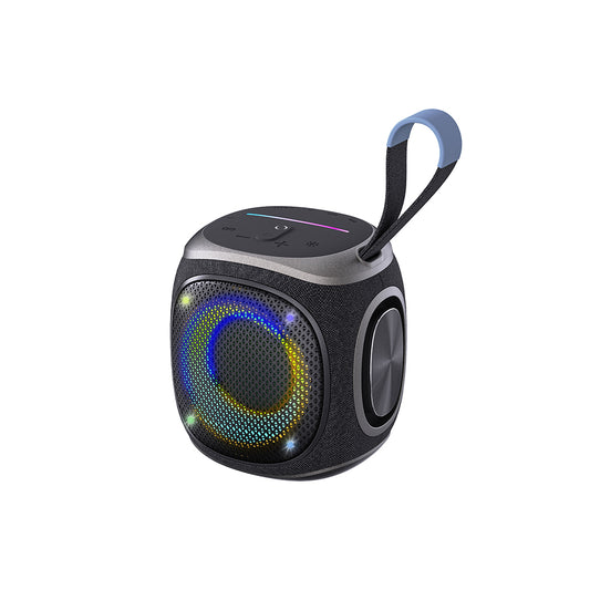 Lenyes S864 RGB Işıklı Taşınabilir TWS Bluetooth Speaker Hoparlör v5.3 Siyah