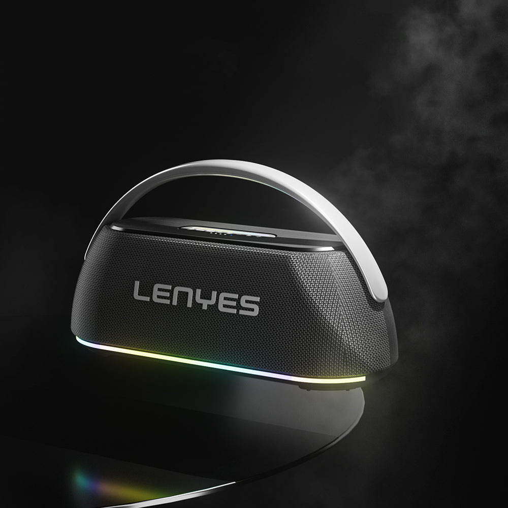 Lenyes S869 RGB Light Dual Microphone Portable Bluetooth Speaker v5.3 Black