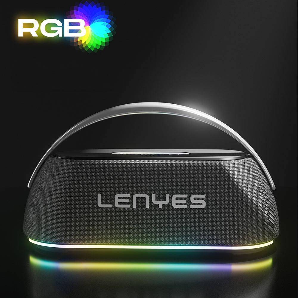 Lenyes S869 RGB Light Dual Microphone Portable Bluetooth Speaker v5.3 Black