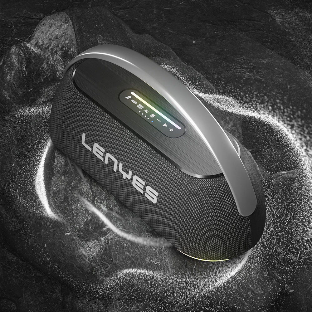 Lenyes S869 RGB Light Dual Microphone Portable Bluetooth Speaker v5.3 Black