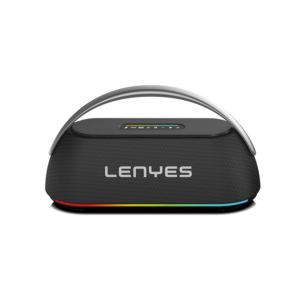 Lenyes S869 RGB Light Dual Microphone Portable Bluetooth Speaker v5.3 Black