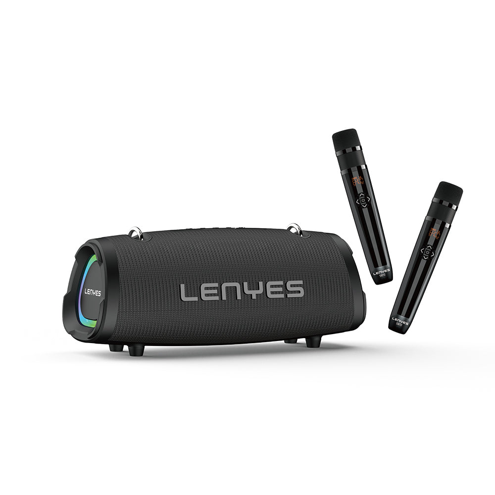 Lenyes S872 RGB Light Portable Dual Microphone TWS Bluetooth Speaker v5.3 Black