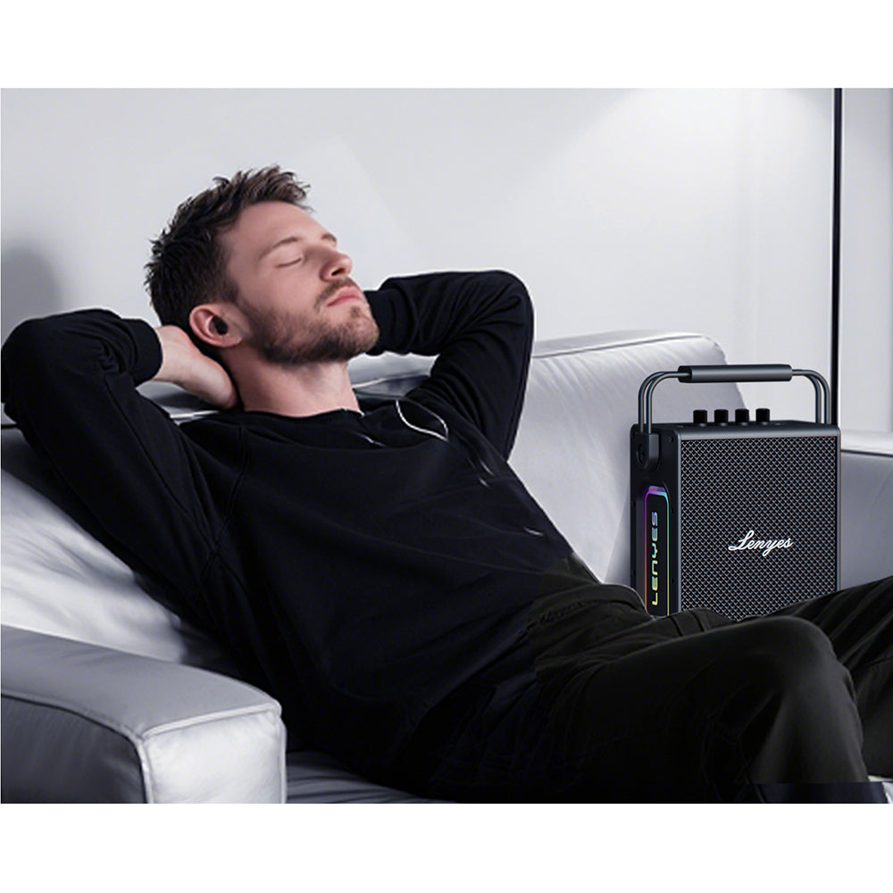 Lenyes Titan 1 Series RGB Light Dual Microphone Bluetooth Speaker v5.3 5000mAh Black
