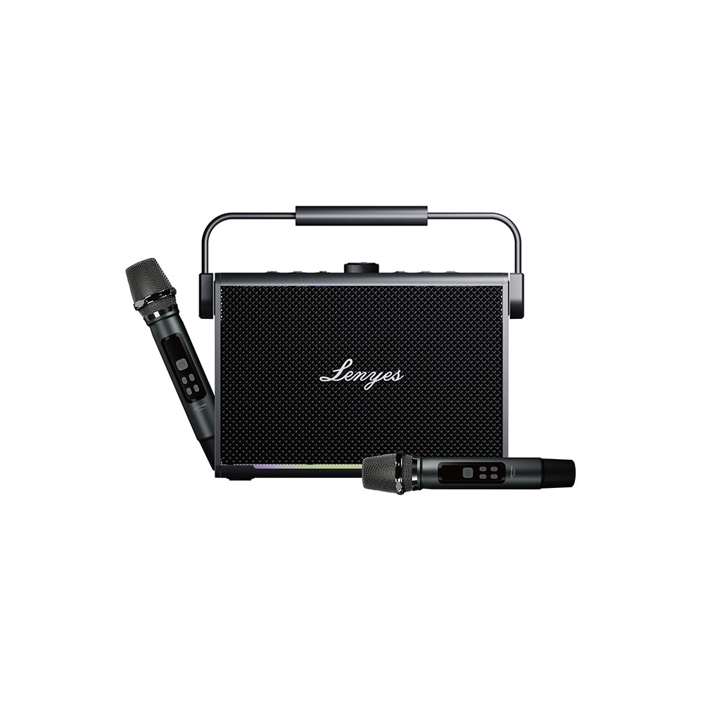 Lenyes Titan 2 Serisi RGB Işıklı Çİft Mikrofonlu Taşınabilir TWS Bluetooth Speaker Hoparlör v5.3 5000mAh Siyah