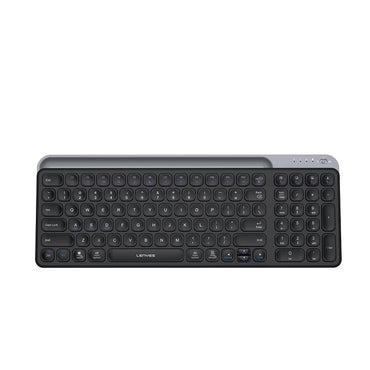 Lenyes WK106 Sessiz Tuş Tasarımlı Entegre Stand Bölmeli Çift Bluetooth Bağlantılı 2.4G Kablosuz Klavye Siyah
