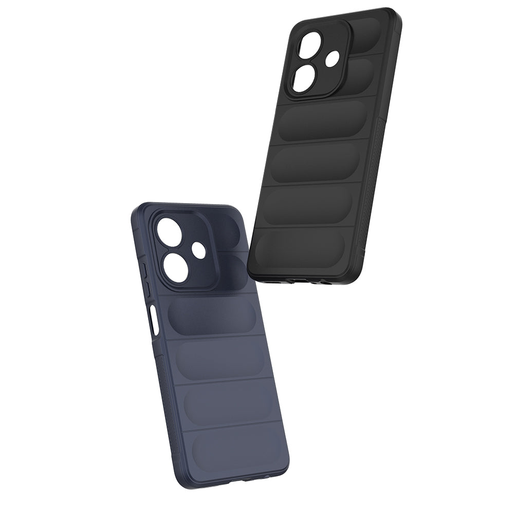 Oppo A3 Kılıf Esnek TPU Oyuklu Arka Yüzey Tasarımlı Zore Etnik Silikon Kapak Lacivert